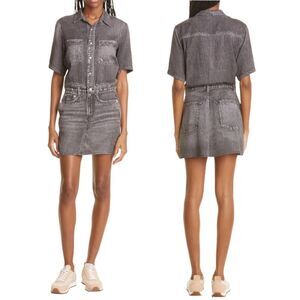 Rag & BONE Liquid Miramar Cotton Printed Denim Button-Front Mini Dress BNWT